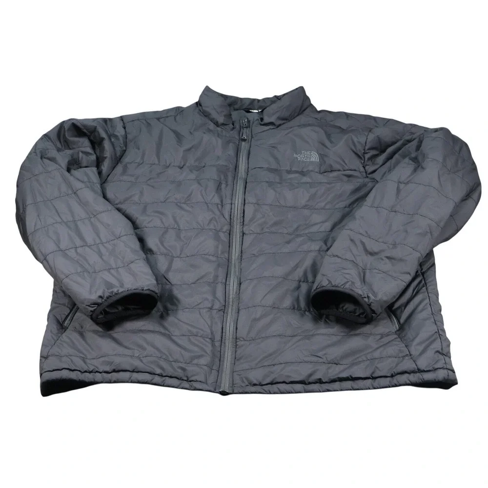 The North Face Jacket Mens 2XL Gray Puffer Insulated Full Zip Nylon‎ Lined